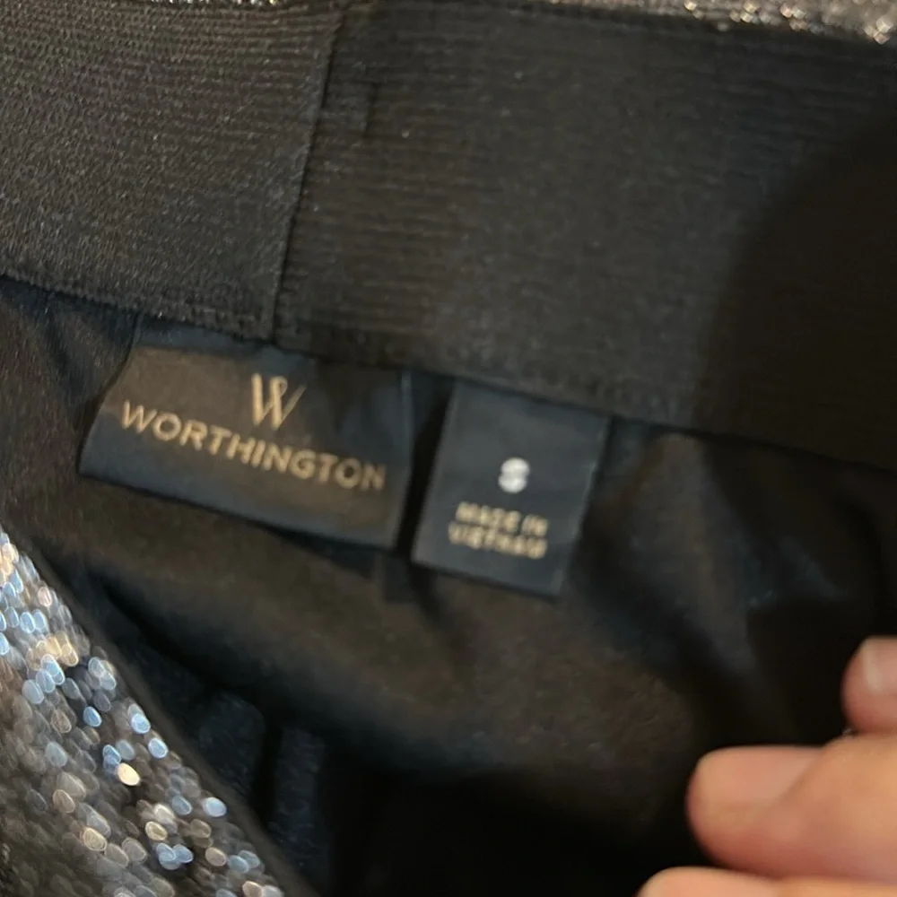 Worthington Shimmering Black A-Line Skirt